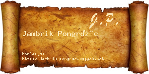 Jambrik Pongrác névjegykártya